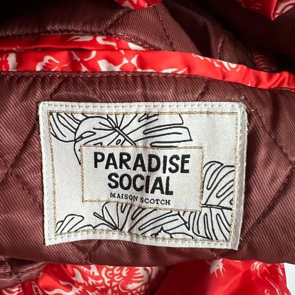 MAISON SCOTCH & SODA Red Printed Zip-Front Bomber Track Jacket XL NWT - Picture 13 of 13